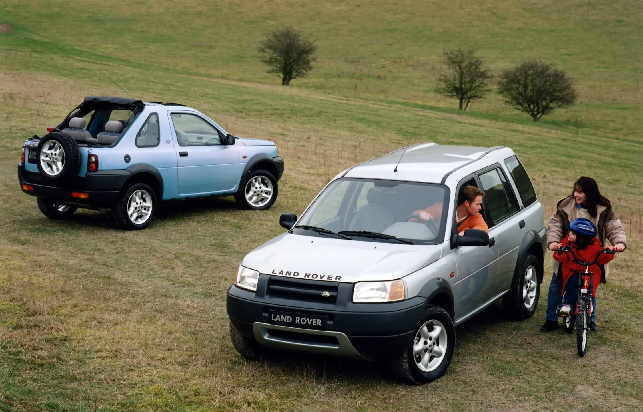 Two land rovers