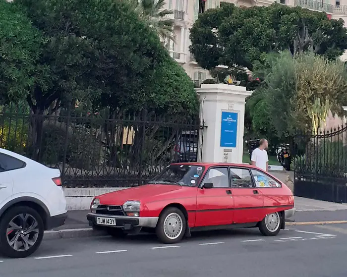 Red car parked