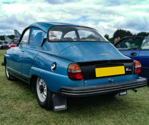 Blue car rear