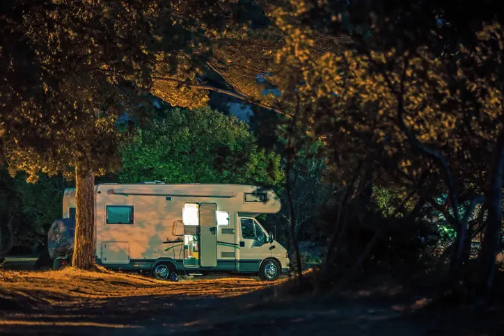 Campervan at night