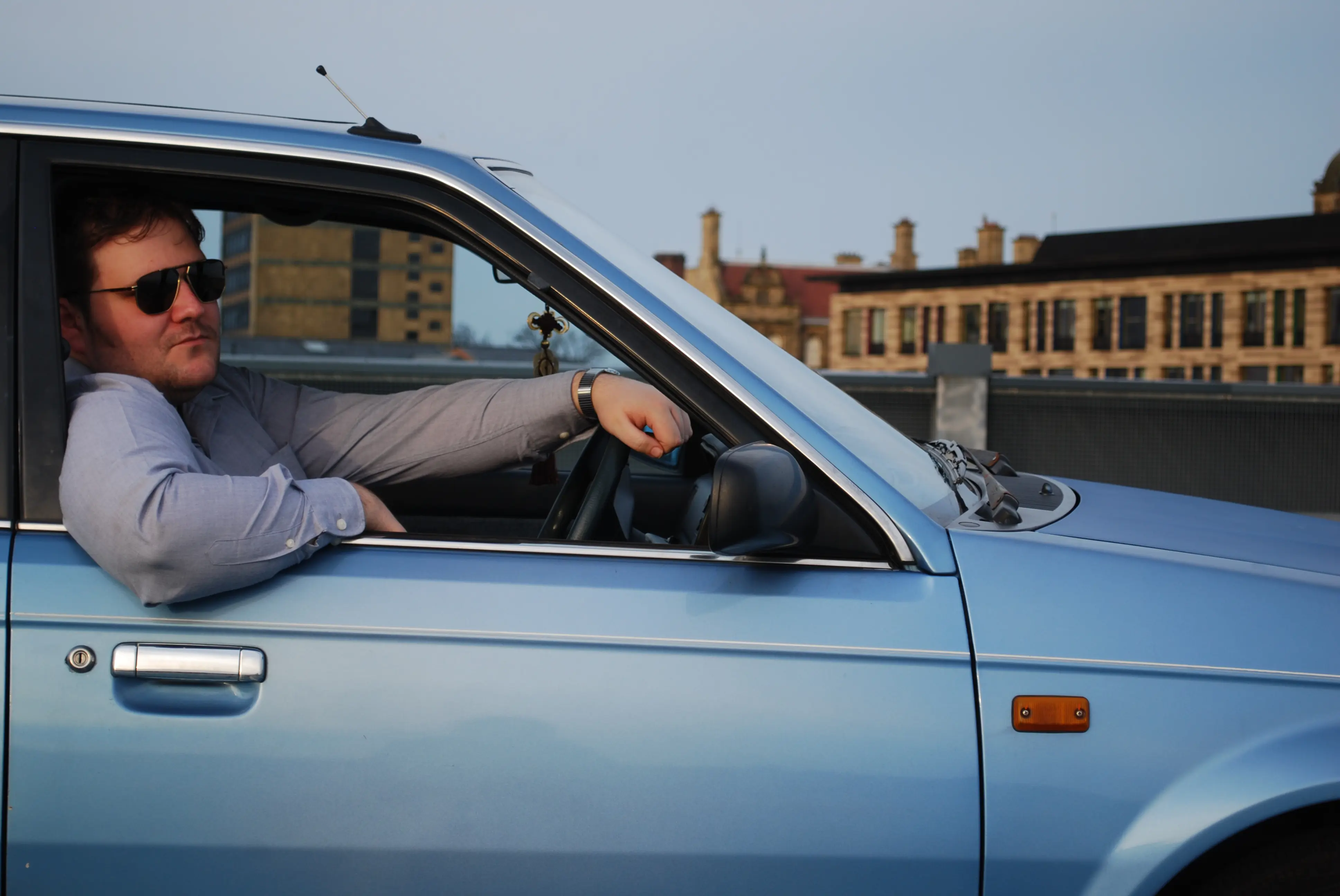 Man in car