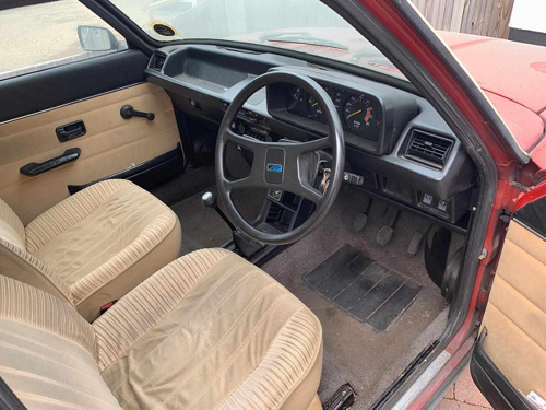 Red car interior
