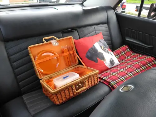 Princess interior with 1976 picnic basket