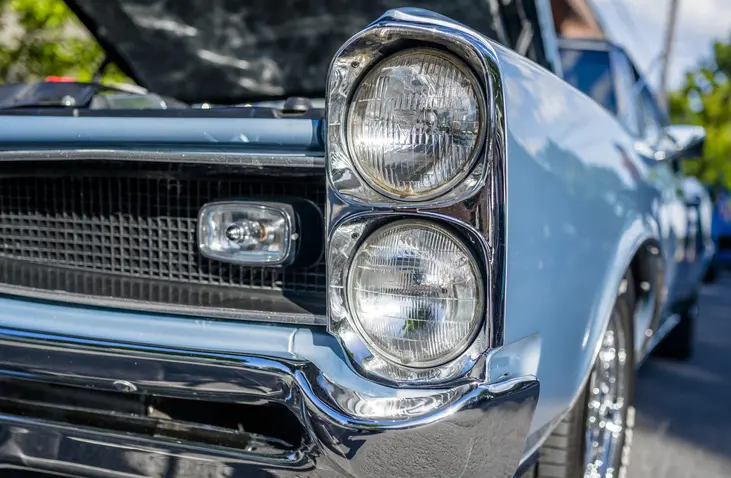Classic car bonnet up