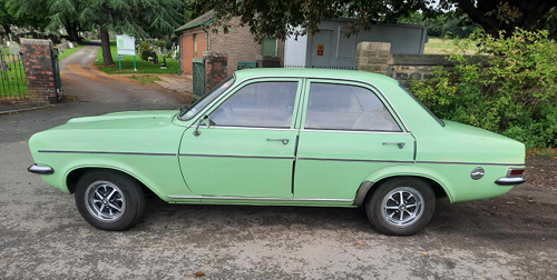 Green car side view