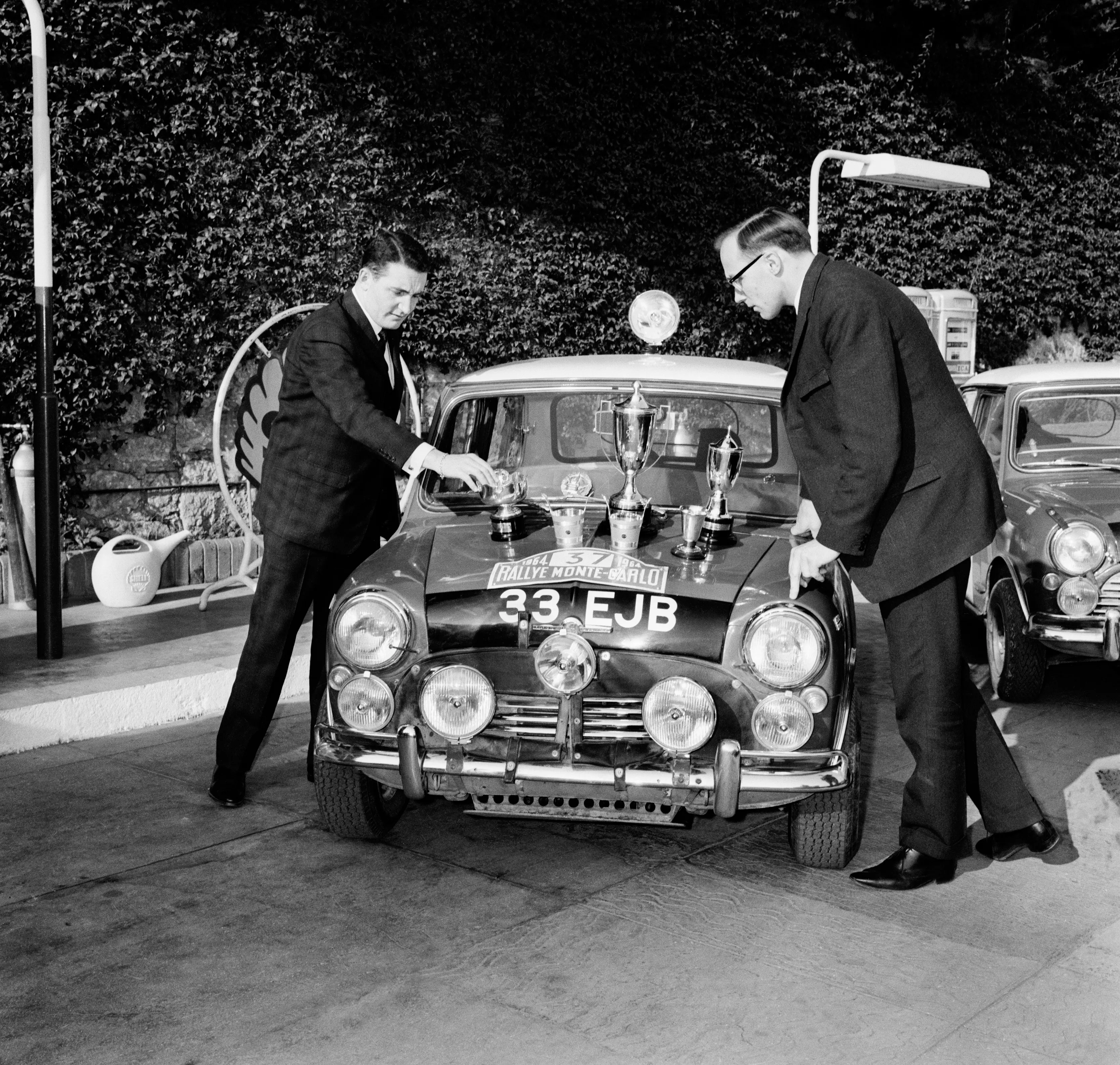 Men and car